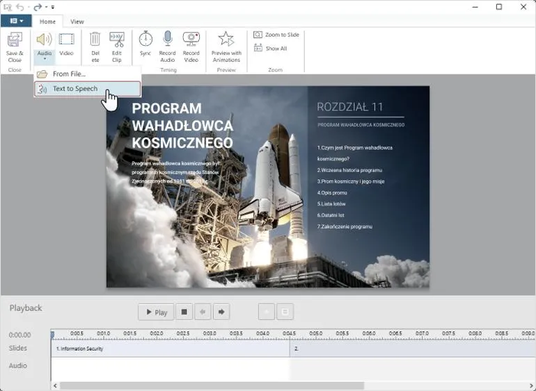 Dodawanie lektora do PowerPoint
