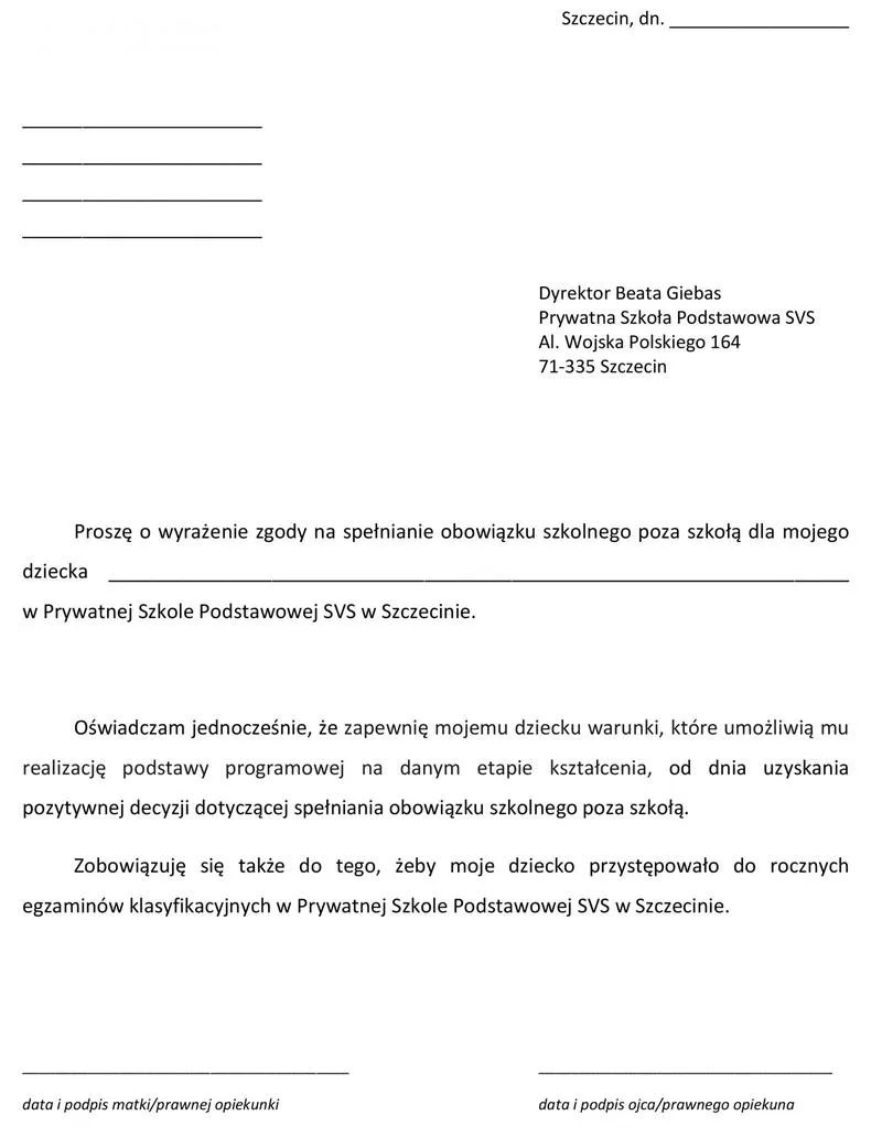 Dokumenty do podania