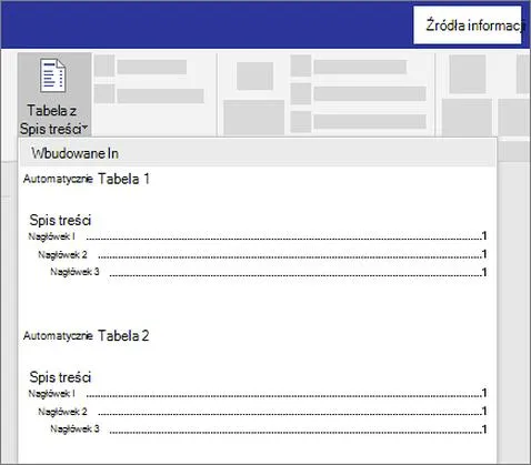 Jak wstawić spis treści