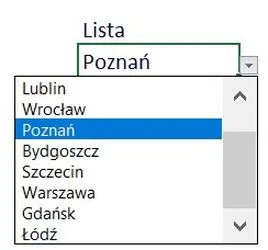 Lista rozwijana w Excelu