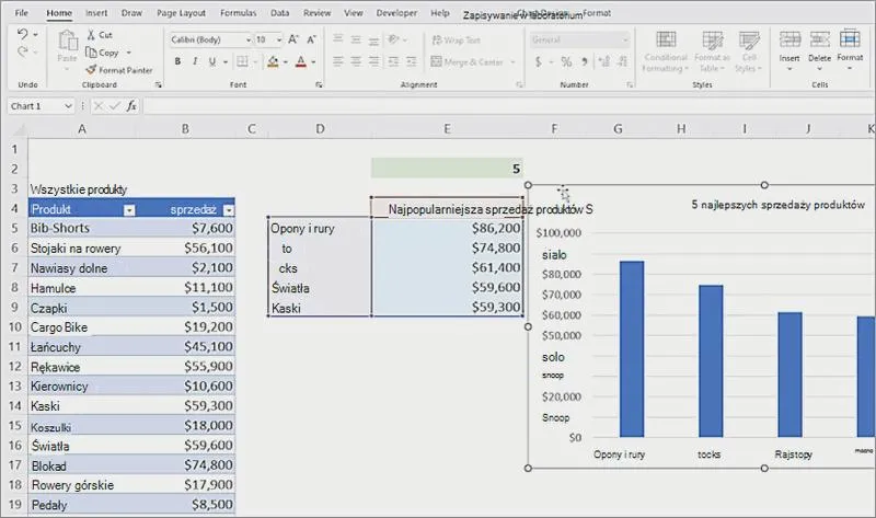 Metody rozdzielania danych Excel