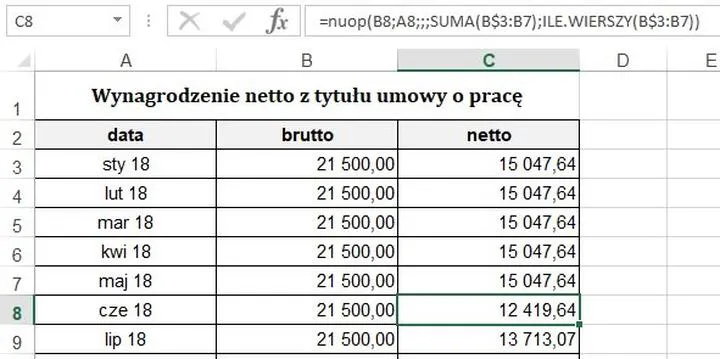 Obliczanie wynagrodzeń w Excelu