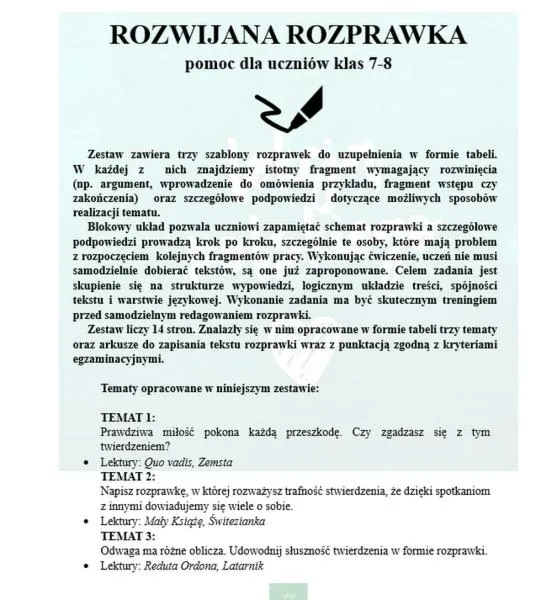 Przyciągający wstęp do rozprawki