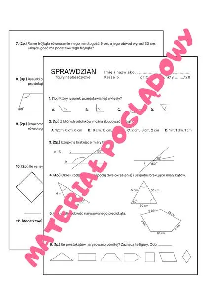 Przygotowanie do sprawdzianu