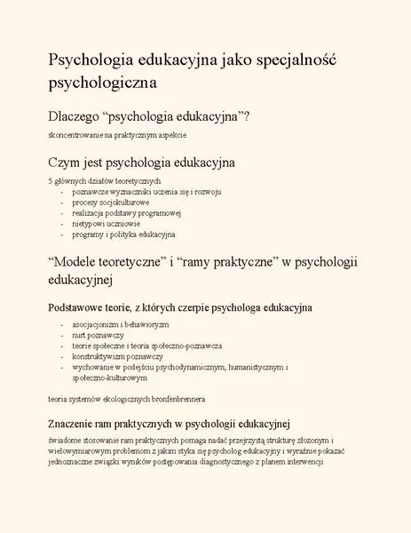 Psychologia w edukacji