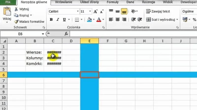 Skróty klawiszowe Excel