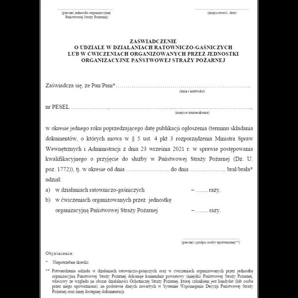 Wzór podania do szkoły