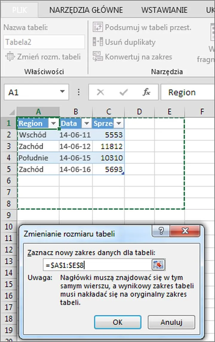 Zaawansowane funkcje tabel w Excel